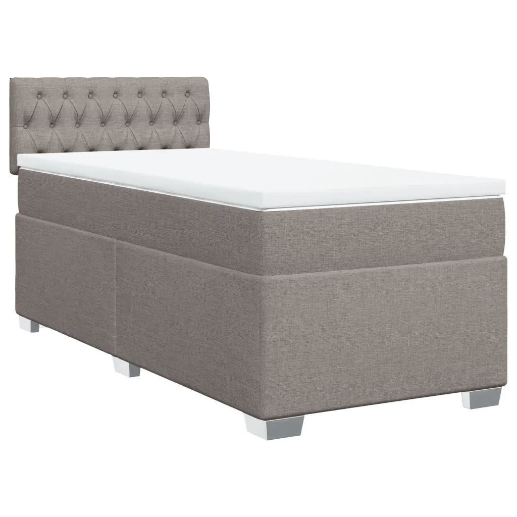 vidaXL Giroletto a Molle con Materasso Tortora 90x190 cm in Tessuto