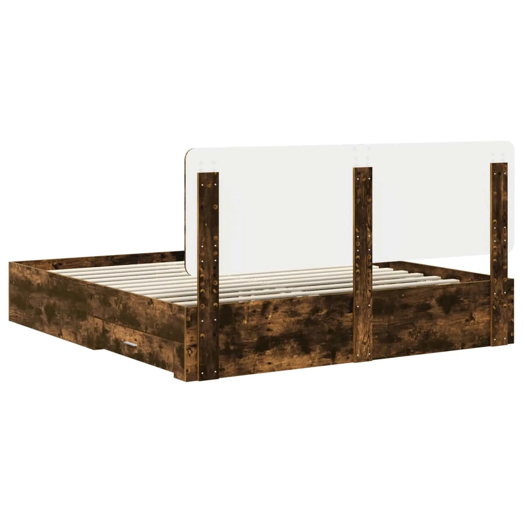Struttura del letto Rovere fumé 200 x 200 cm Legno multistrato