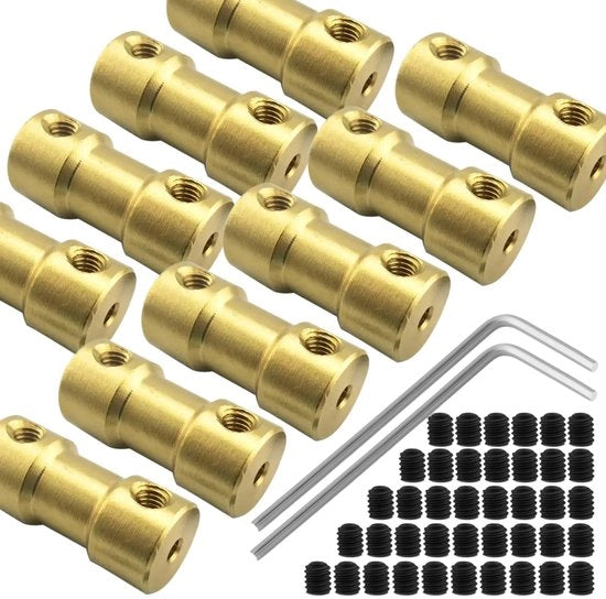 Collettore 10 pezzi - Ottone - Diametro 2mm - Lunghezza 20mm - Viti regolabili - Resistente allo shock - Per motori