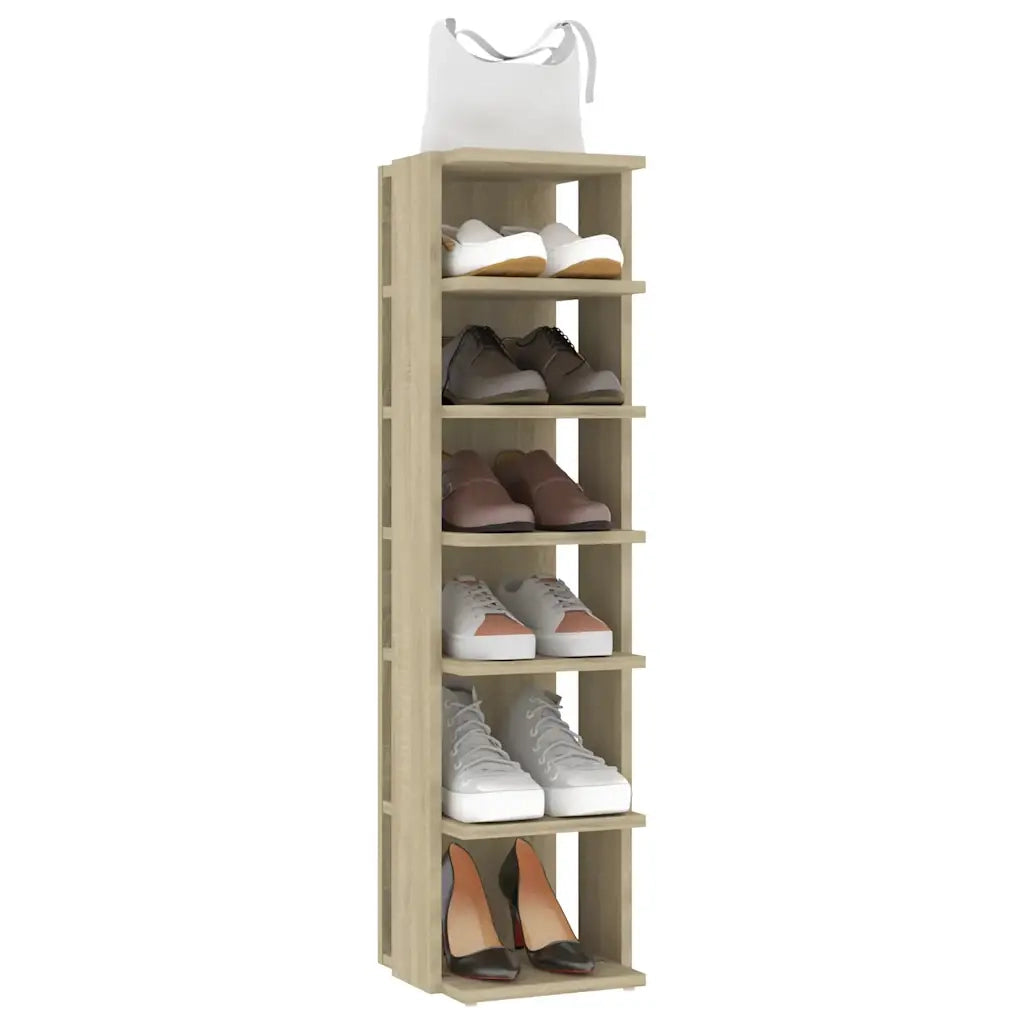 Scarpiere 2 pz-Set di 2 Scaffale per scarpe Rovere sonoma 27,5x27x102 cm