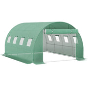 Telo di ricambio serra tunnel 12 m2 4x3x2 m ¨C Xylo ¨C PE anti-UV impermeabile verde con 8 finestre
