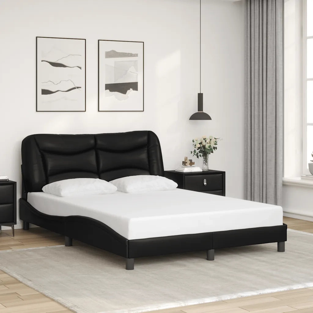 Giroletto con Testiera Nero 140x200 cm in Similpellecod mxl 90675