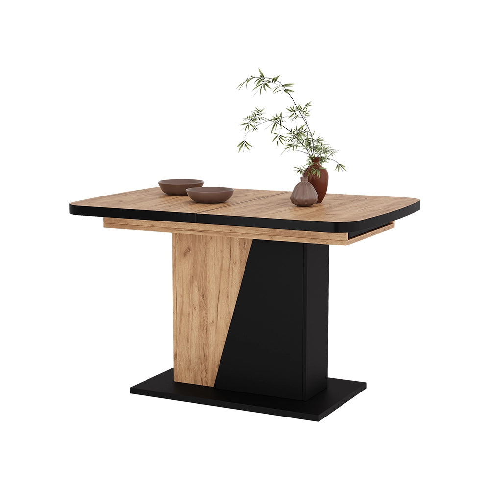 Vicco Tavolo da pranzo Estensibile Rovere nero/oro 120/160 x 80 cm