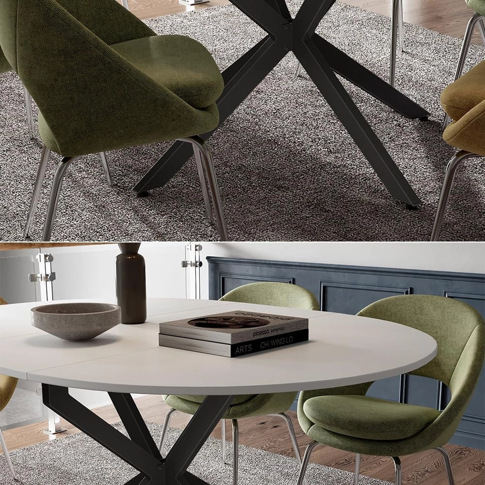 tavolo da pranzo allungabile Loyd, Bianco/nero, 120 x 76.5 cm Estensibile