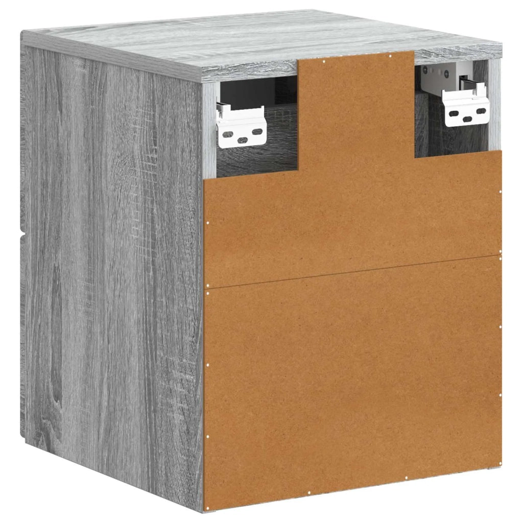 Mobiletto da notte a muro Grigio Sonoma 34,5 x 33 x 40 cm 899327