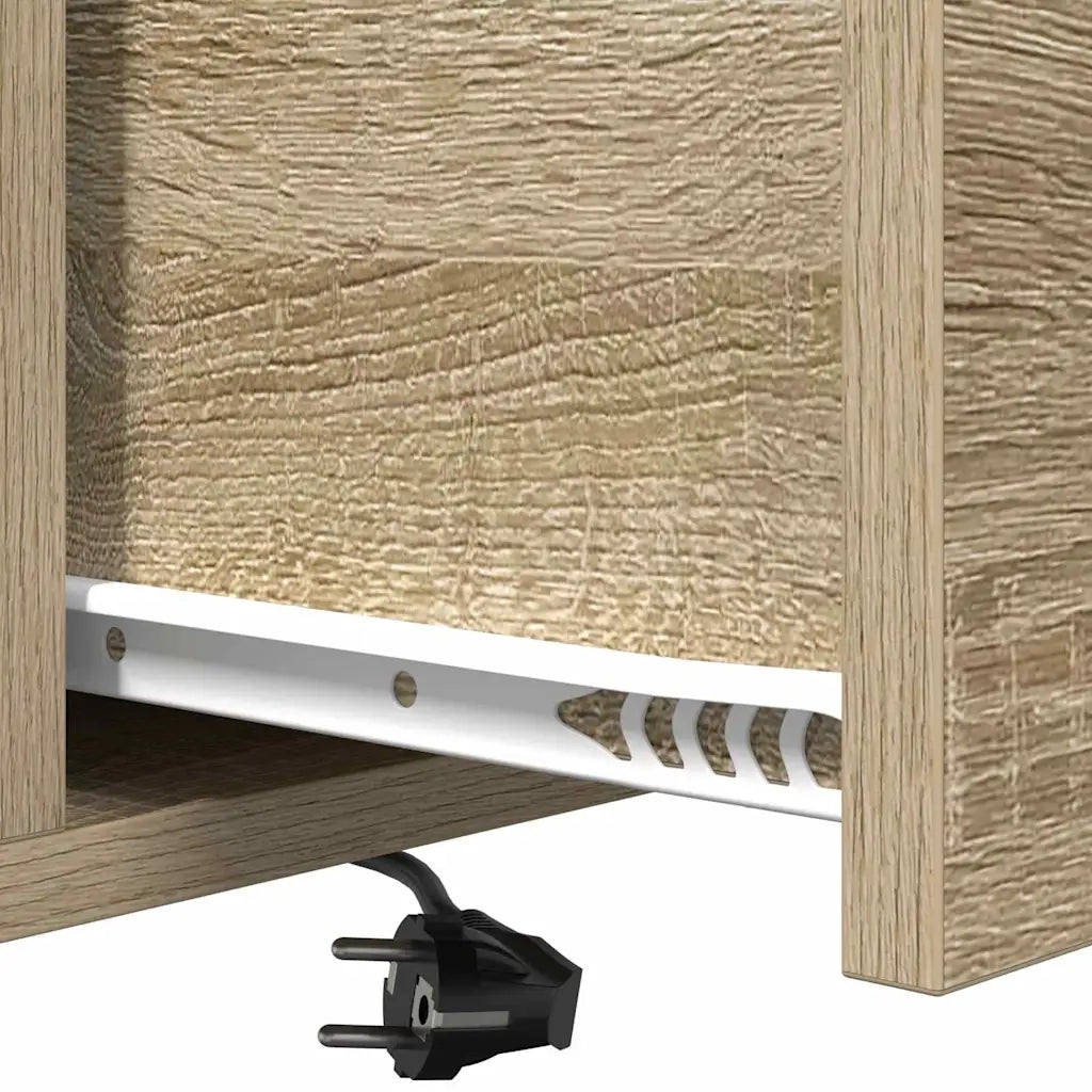 vidaXL Comò con stazione di ricarica rovere sonoma Legno multistrato