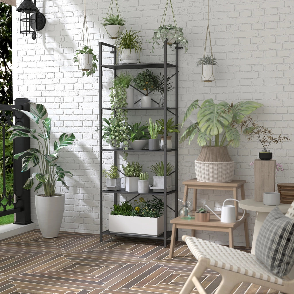 Libreria Industriale con 5 Ripiani ¨C zephmum ¨C Nero 60x30x170.5 cm