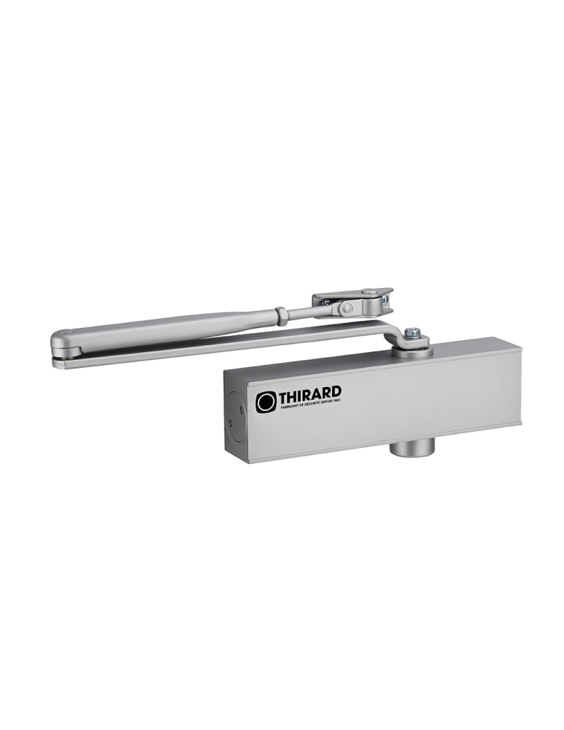 Chiudiporta spingiporta automatico idraulico, forza da 2 a 4, portata 40 - 80kg, reversibile, argento - THIRARD
