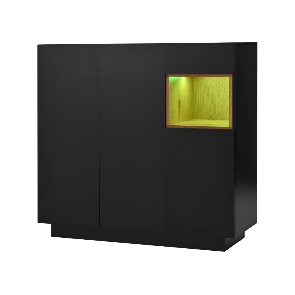 Scarpiera Nera e Legno con Cassetto per 14-18 Paia; Ripiani Regolabili; 105x39.5x100.5 cm