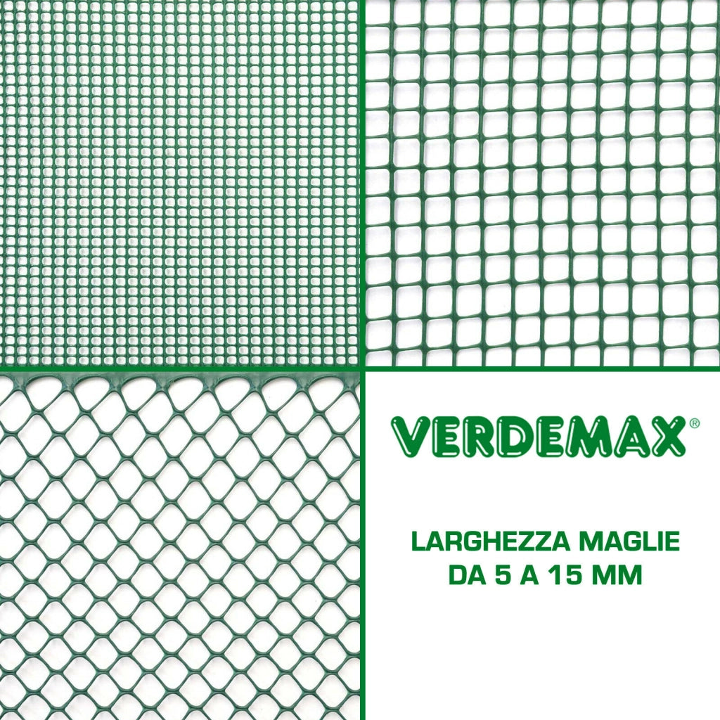 Rete in Plastica Maglia Quadra Esagonale Recinsione Balcone Terrazzi Aiuole 5 mt Misura Maglia: 10 mm Quadra Silver
