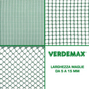 Rete in Plastica Maglia Quadra Esagonale Recinsione Balcone Terrazzi Aiuole 5 mt Misura Maglia: 10 mm Quadra Silver