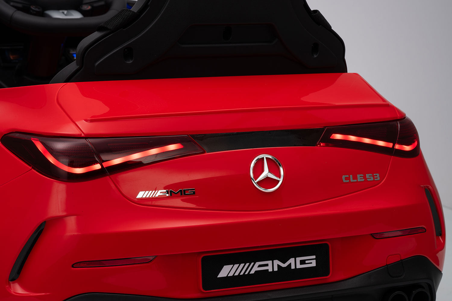 Macchina Elettrica per Bambini 12V Licenza Ufficiale Mercedes CLE53 Sedile in Pelle Rosso