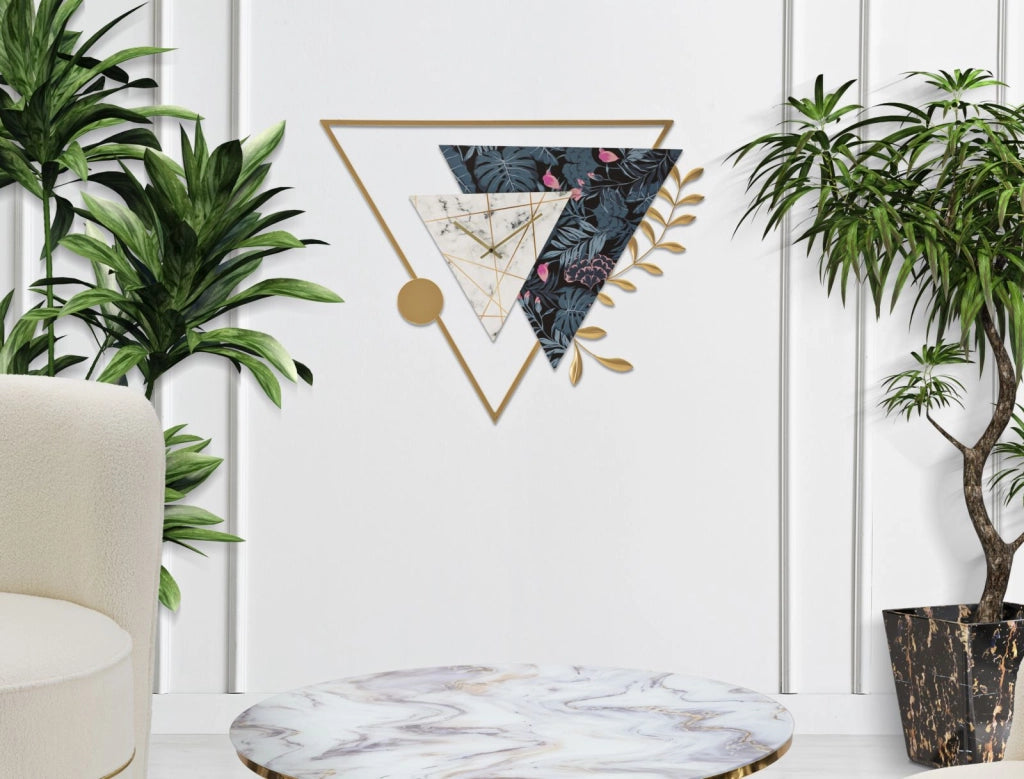 Orologio da Muro Triangle 75x4,5x59 cm in Ferro