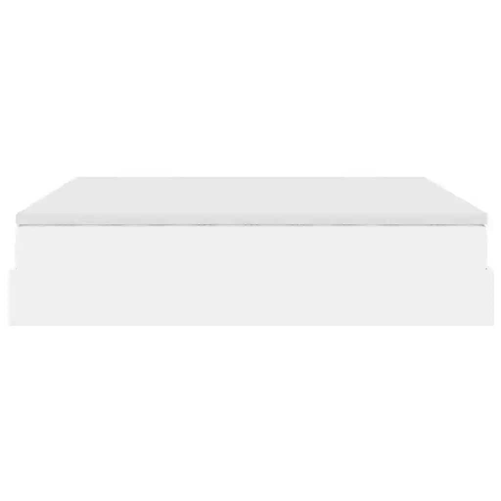 Struttura Letto Pouf con Materassi Bianco 200x200 cm Similpelle 3311230