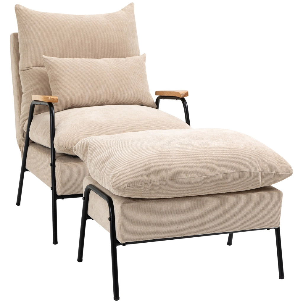 Poltrona Relax con Poggiapiedi ¨C zephmum ¨C 68x91,5x88 cm, Beige