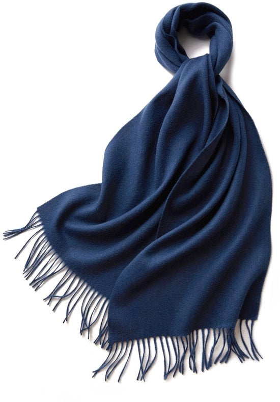 Sala d'inverno comoda e calda, scialle da donna lungo con piumini di cotone, soffice come il cashmere, 32*180cm, blu marino