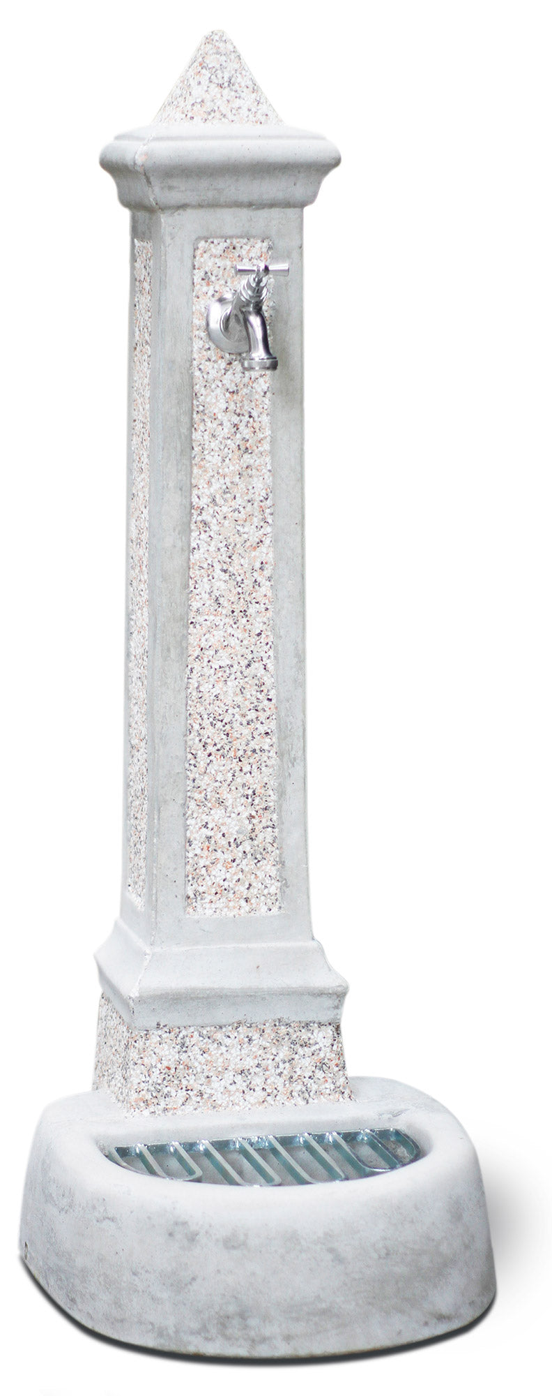 Fontana da Giardino Senza Rubinetto in Cemento Granulato di Marmo Pisa Bianco Rosso e Nero