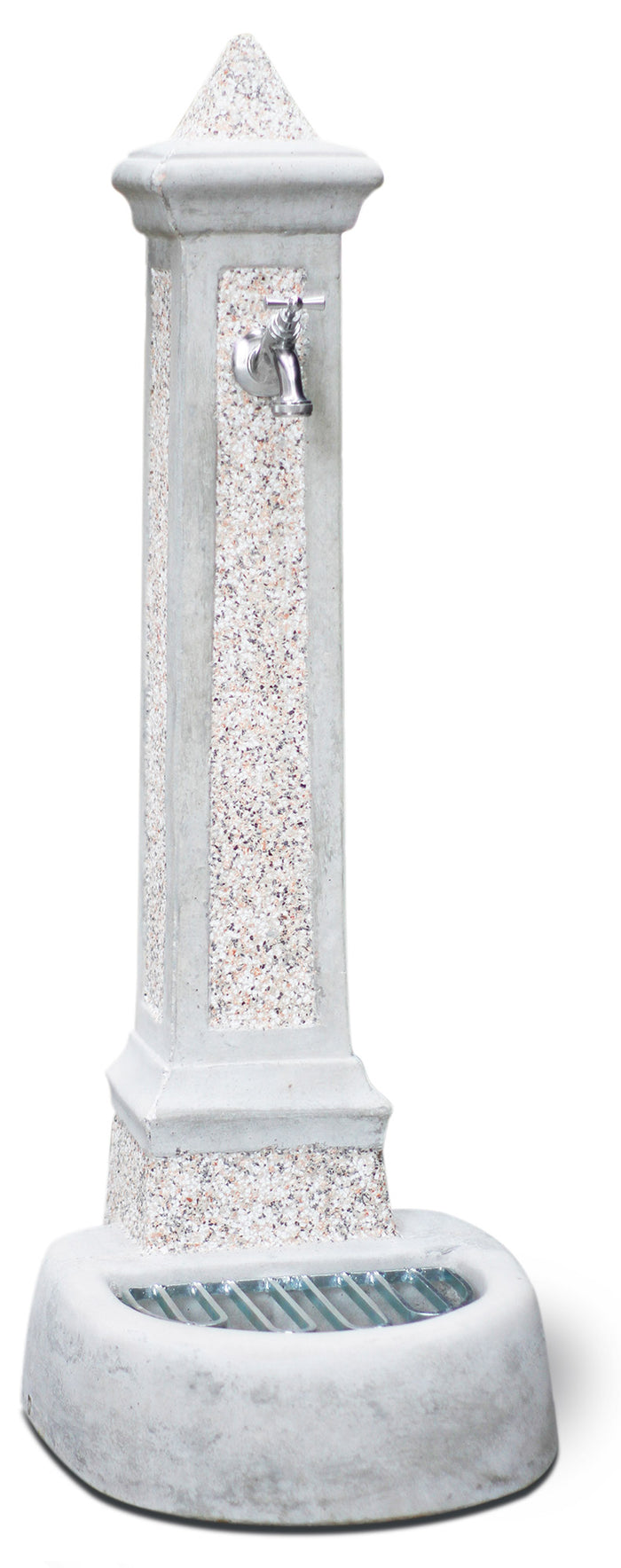 Fontana da Giardino Senza Rubinetto in Cemento Granulato di Marmo Pisa Bianco Rosso e Nero