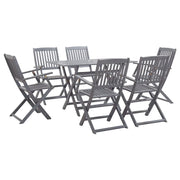 Set da pranzo da giardino 7 pezzi in legno massello di acacia grigio 02_0014809