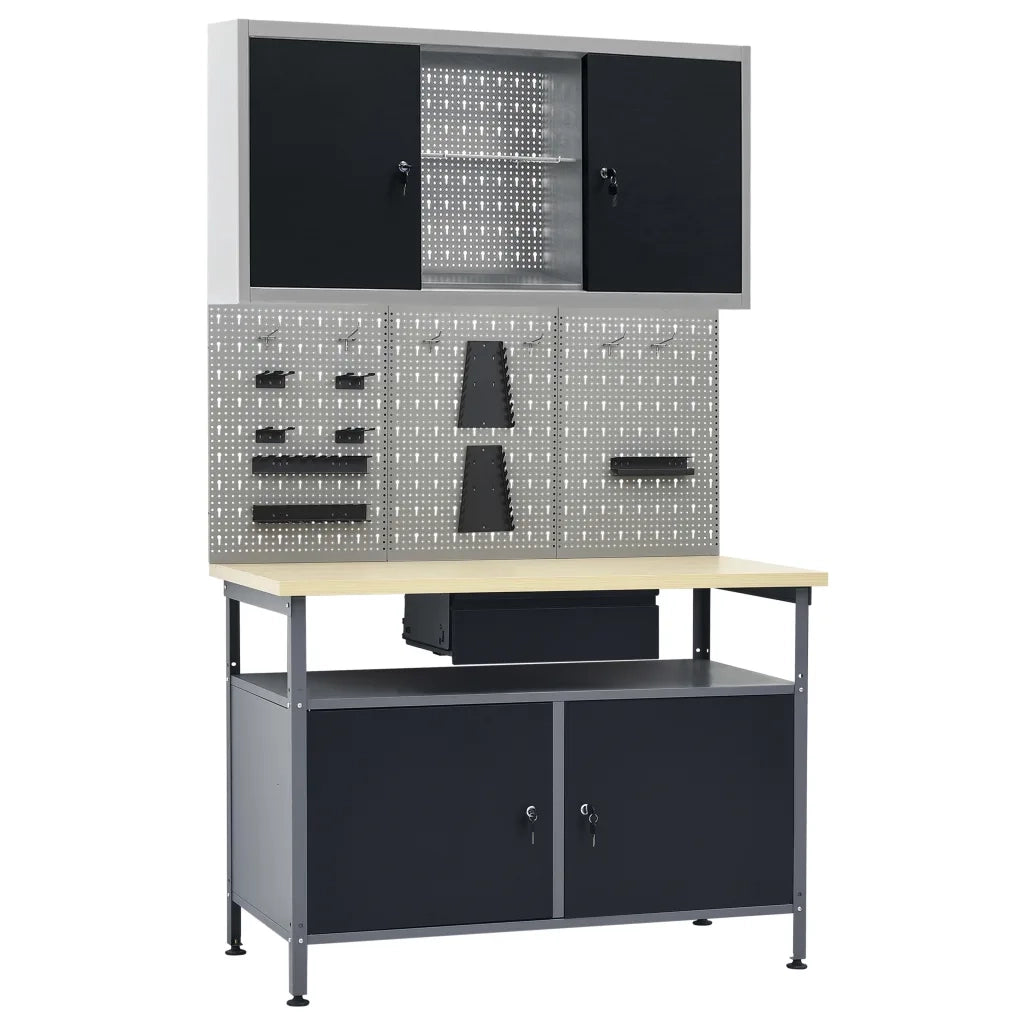 Banco da Lavoro con 3 Pannelli a Parete e 1 Armadietto cod mxl 63815