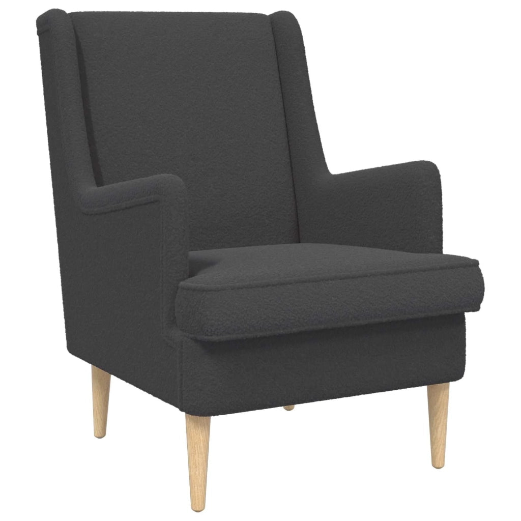 Poltrona con Ottomano 2 pz Grigio Scuro Bouclé 3418840