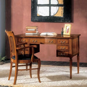 Scrivania 7 cassetti legno intarsiato bassano 120x60x80 - Mobili 2G
