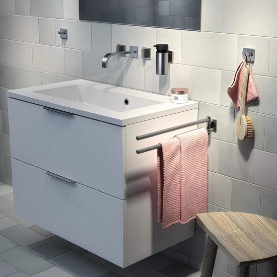 Spazzola per il water con sostenitore a stante - acciaio inox lucidato - design moderno