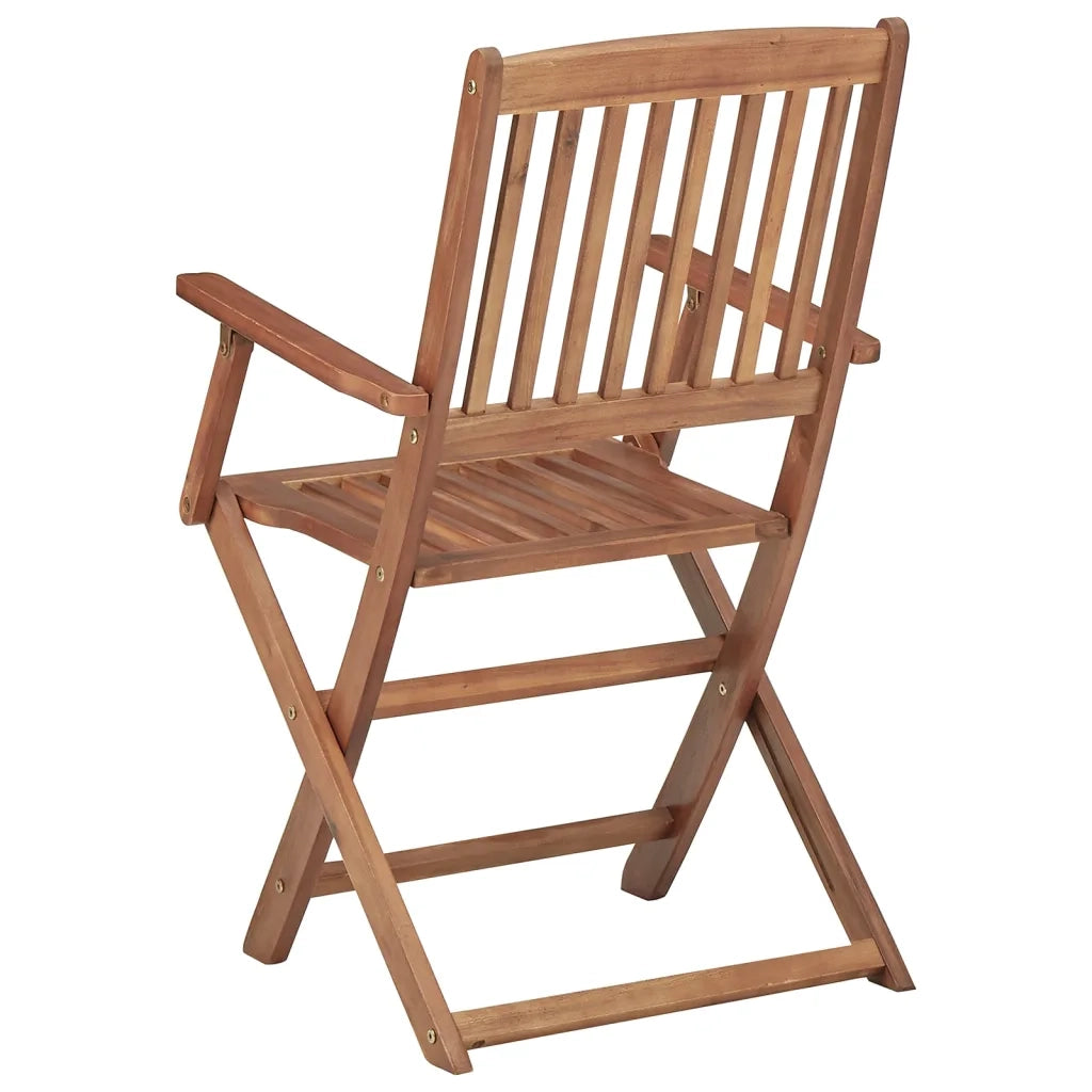 Sedie da Giardino Pieghevoli 8 pz con Cuscini Massello Acacia 3075090