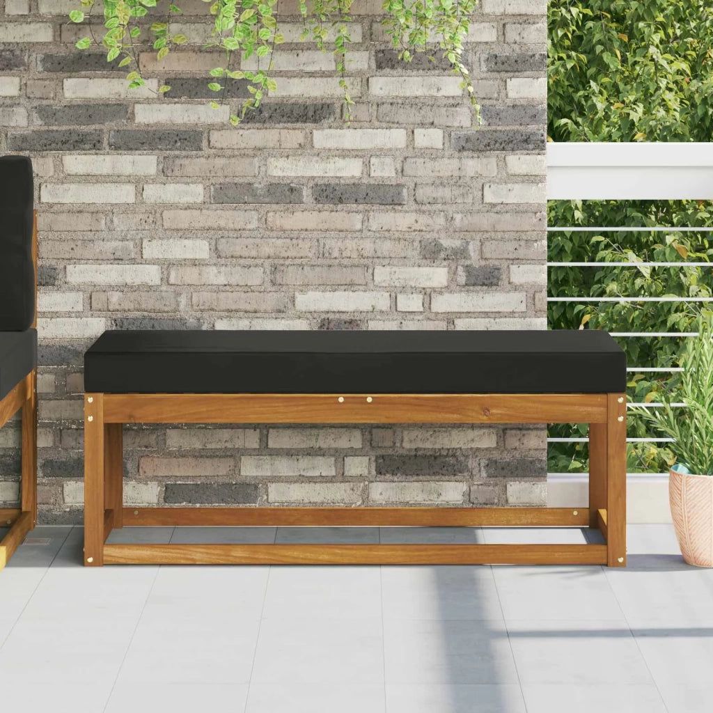 Cuscino da Sedia Esterno Nero 111,5 x 40 x 8 cm 100% Poliestere