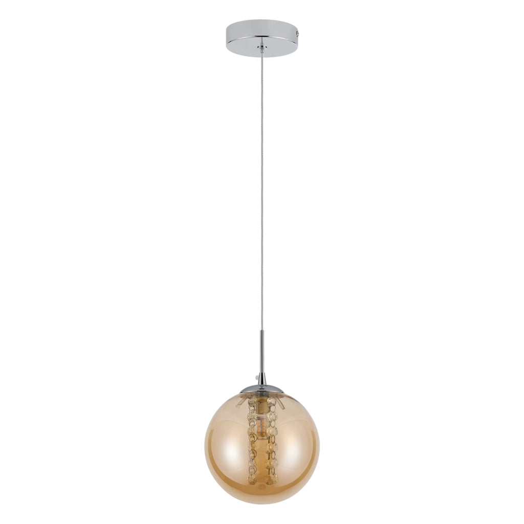 ZMH Lampada a Sospensione Color Ambra G9 3W Altezza Regolabile Moderna per Ristorante Bar Camera da Letto