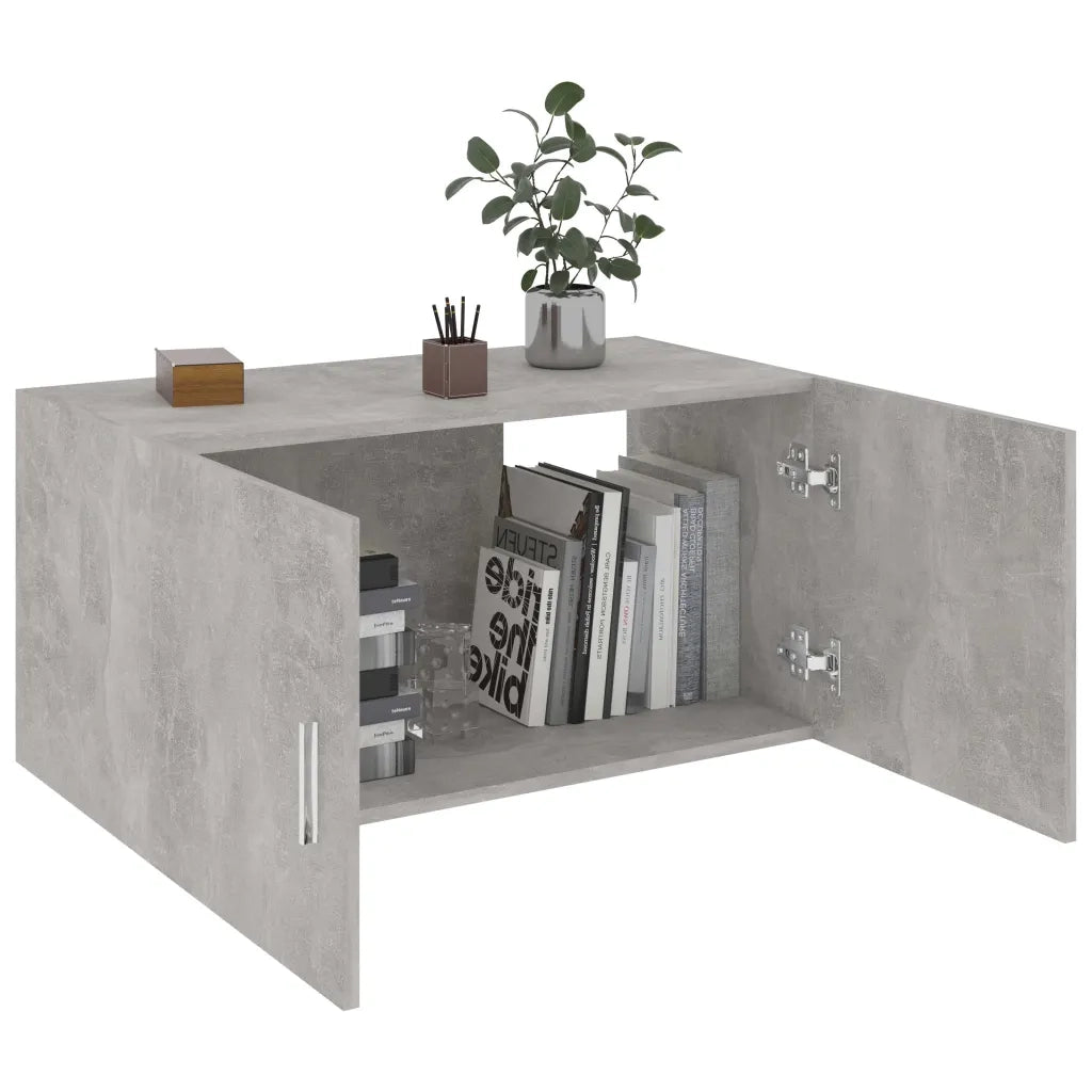 Armadietto Parete Grigio Cemento 80x39x40 cm Legno Multistrato 802799
