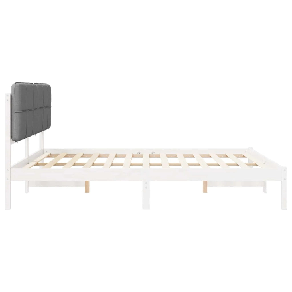 Letto con Testiera Rivestita Grigio chiaro 200 x 200 cm 3405571