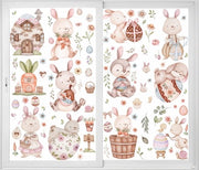 Sticker periscopici da 12 fogli per finestra, decorazioni di Pasqua, decorazioni per finestra, uova di Pasqua carine, sticker per finestre, uova di Pasqua, fiori, sticker per finestra, articoli da festa per casa, scuola, ufficio