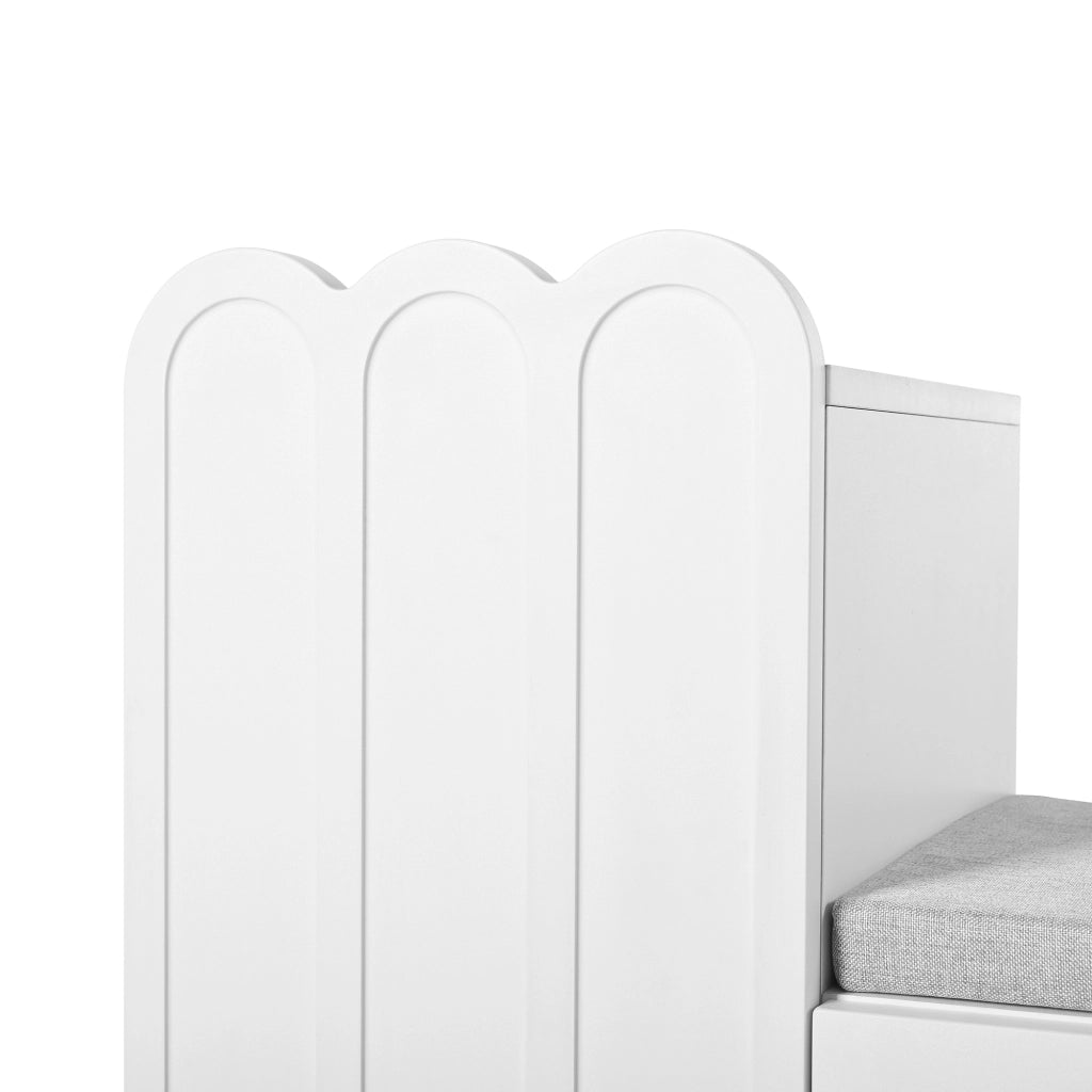Scarpiera a 3 ante con cassetto e seduta imbottita in MDF bianco per ingresso 90 × 35 × 74,5 cm