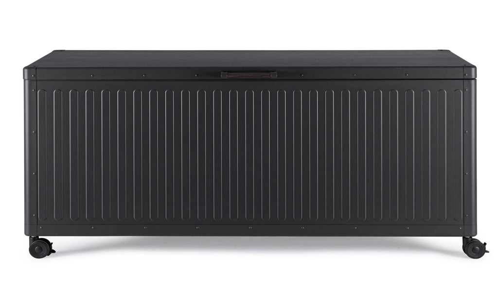 Baule Contenitore da Esterno 182x89,4x70h cm Apertura Facile e Ruote in Alluminio Ocean L Antracite