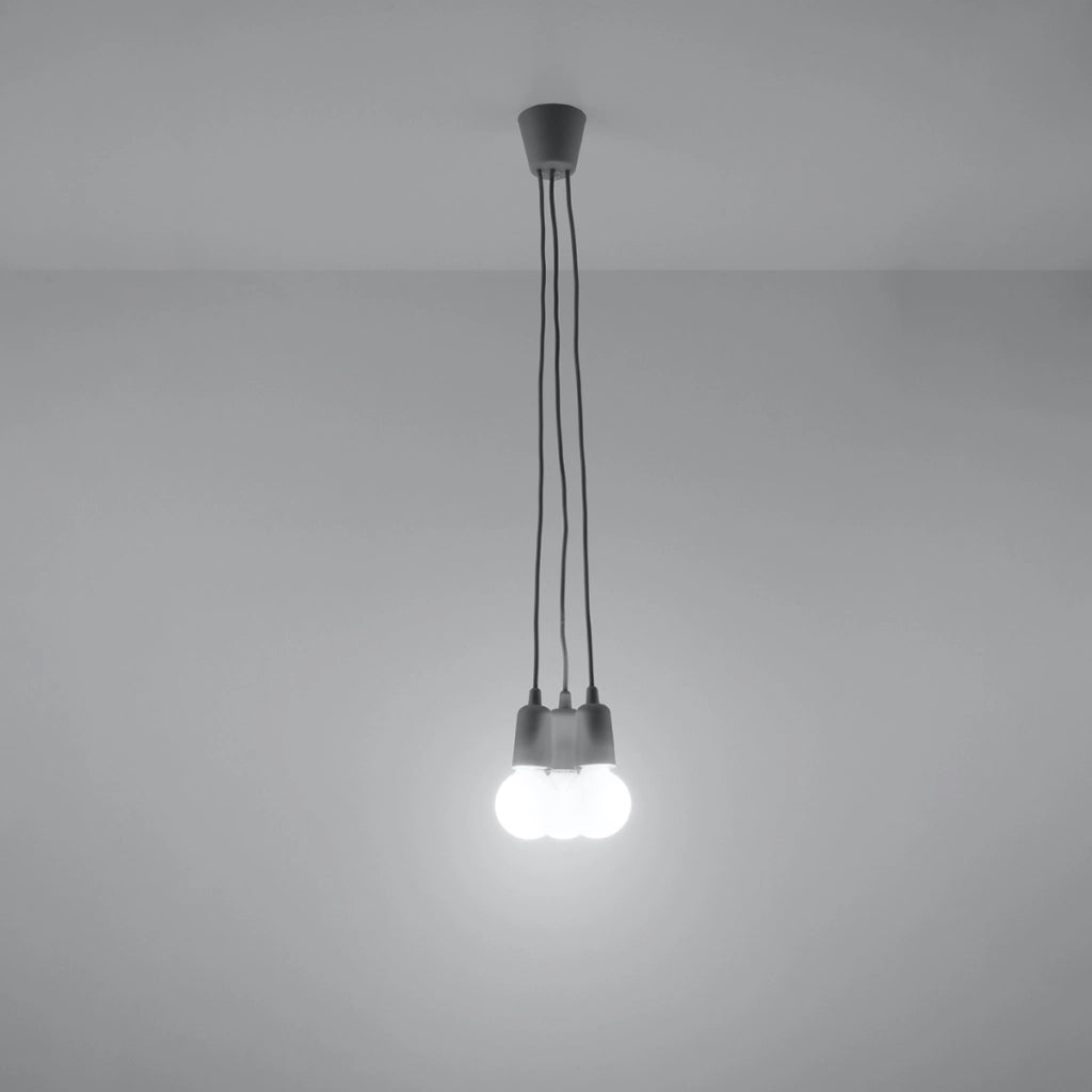 Lampada a sospensione DIEGO 3 grigio