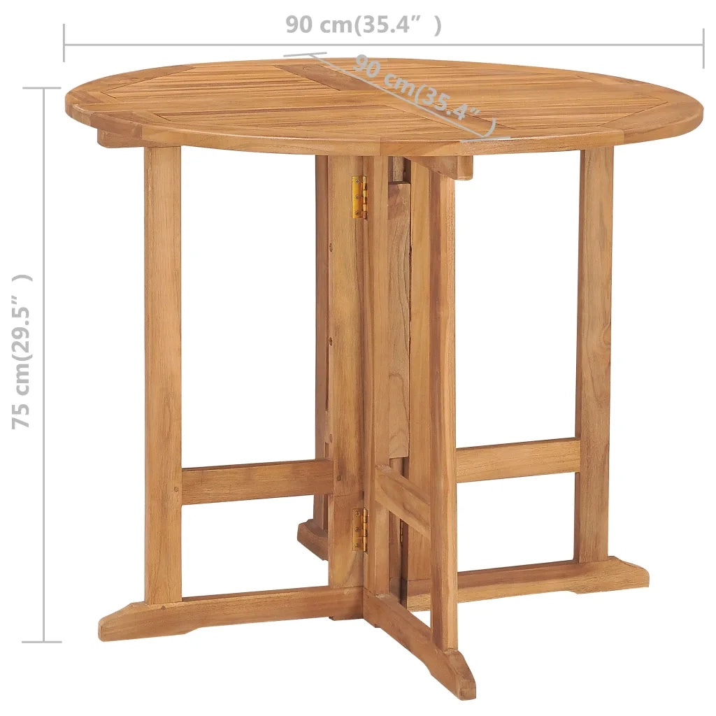 Set da Pranzo da Giardino 5 pz Pieghevole in Massello di Teak cod mxl 46499