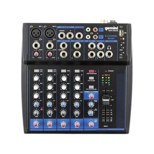 Mixer disc jockey gemini gem 08usb professional black