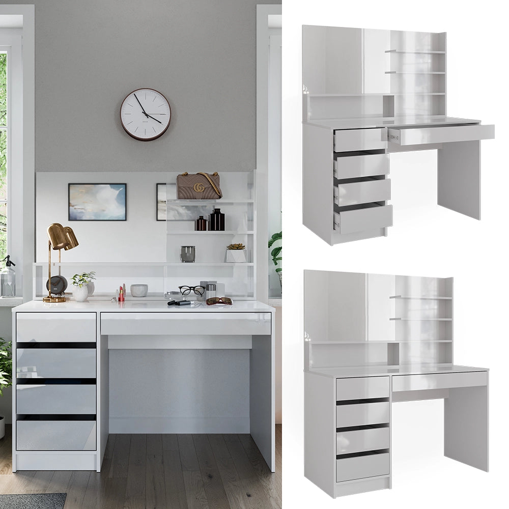 Vicco Tavolo da toeletta Bianco 120 cm con specchio