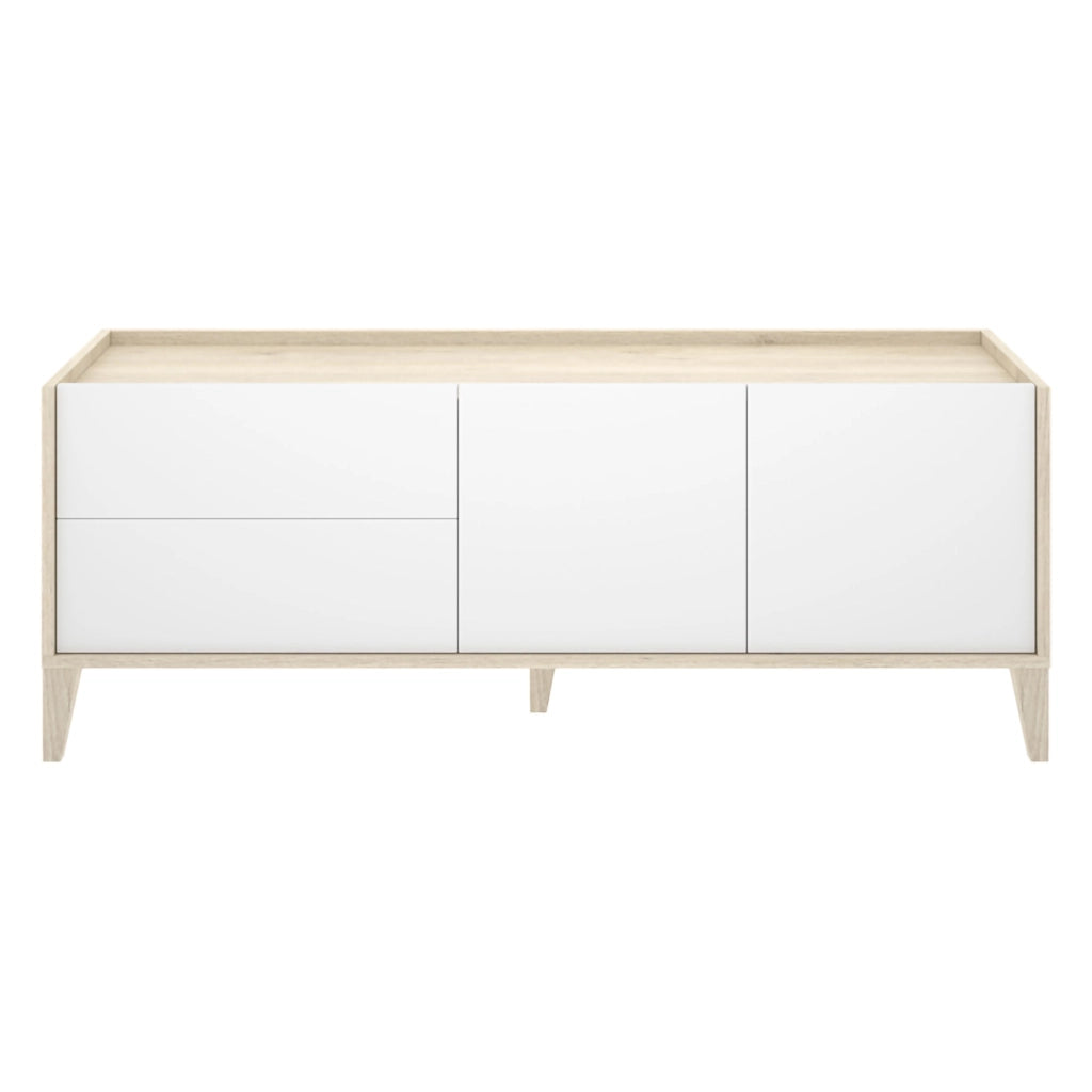 Waynes, Mobile Porta tv 2 Cassetti, 39x129x50h cm Bianco