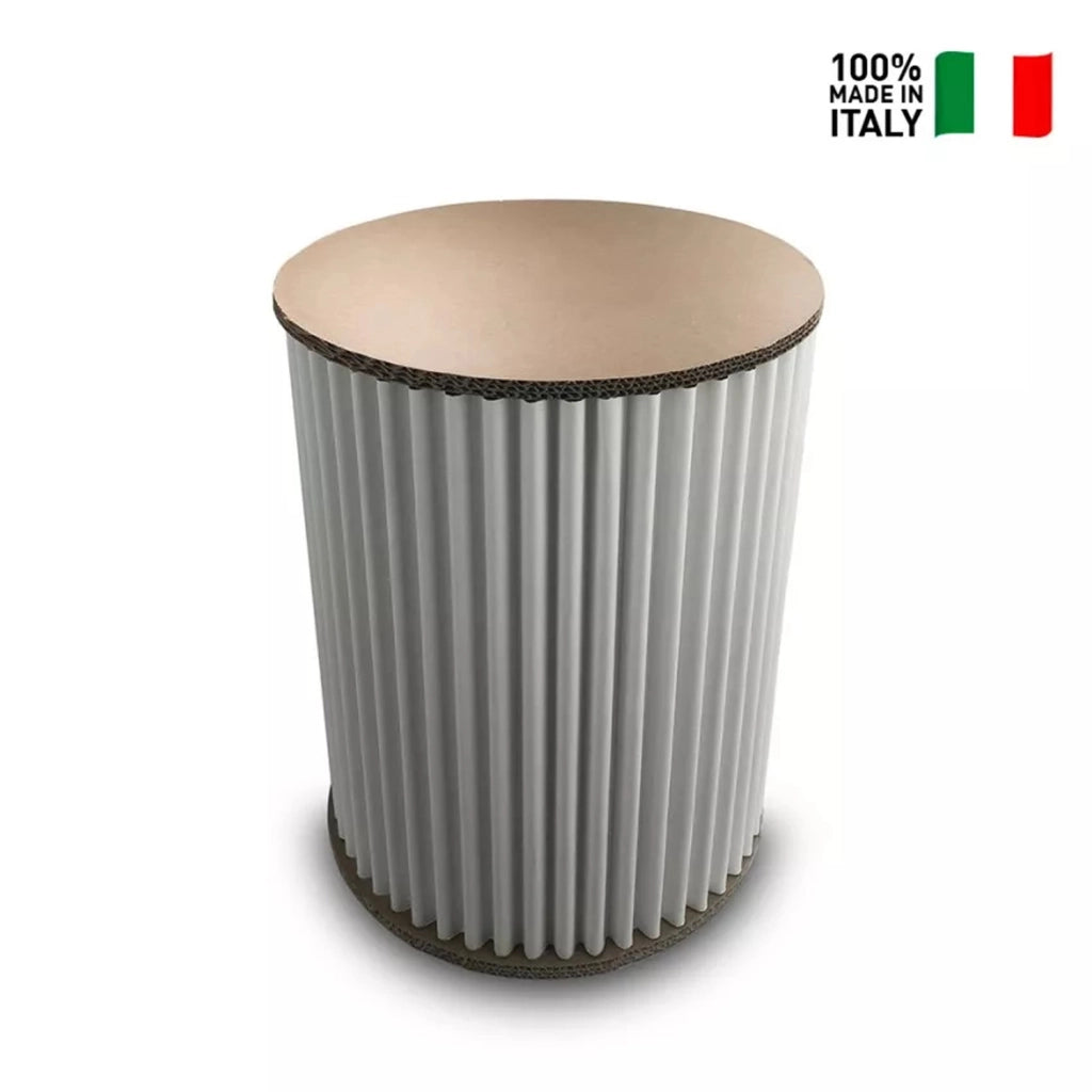 Sgabello contenitore multiuso Materiale: Cartone ondulato, certificato FSC, Colore: Bianco