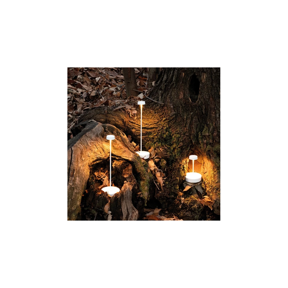 Zafferano Lampada a led da tavolo Swap mini pro Nero ricaricabile e dimmerabile - 2200-2700-3000K 2W Alluminio IP65