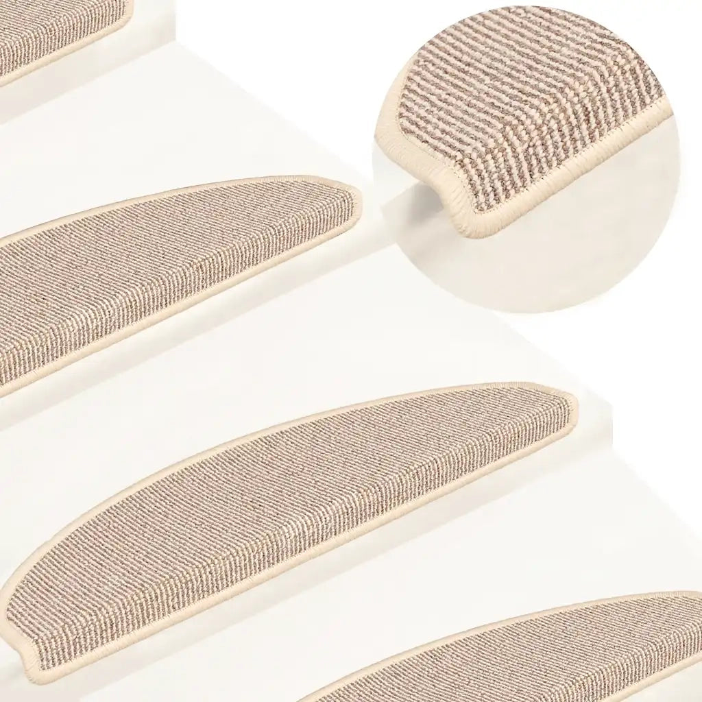 Tappetini per scale 15 pz 65x21x4 cm Bianco e Marrone Semicircolari Grandi 149860