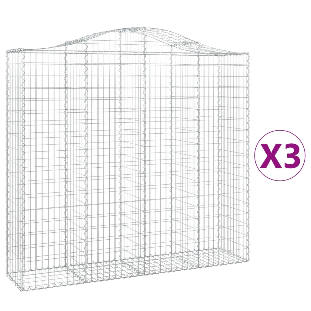 Cesti Gabbioni ad Arco 3 pz 200x50x180/200 cm Ferro Zincato