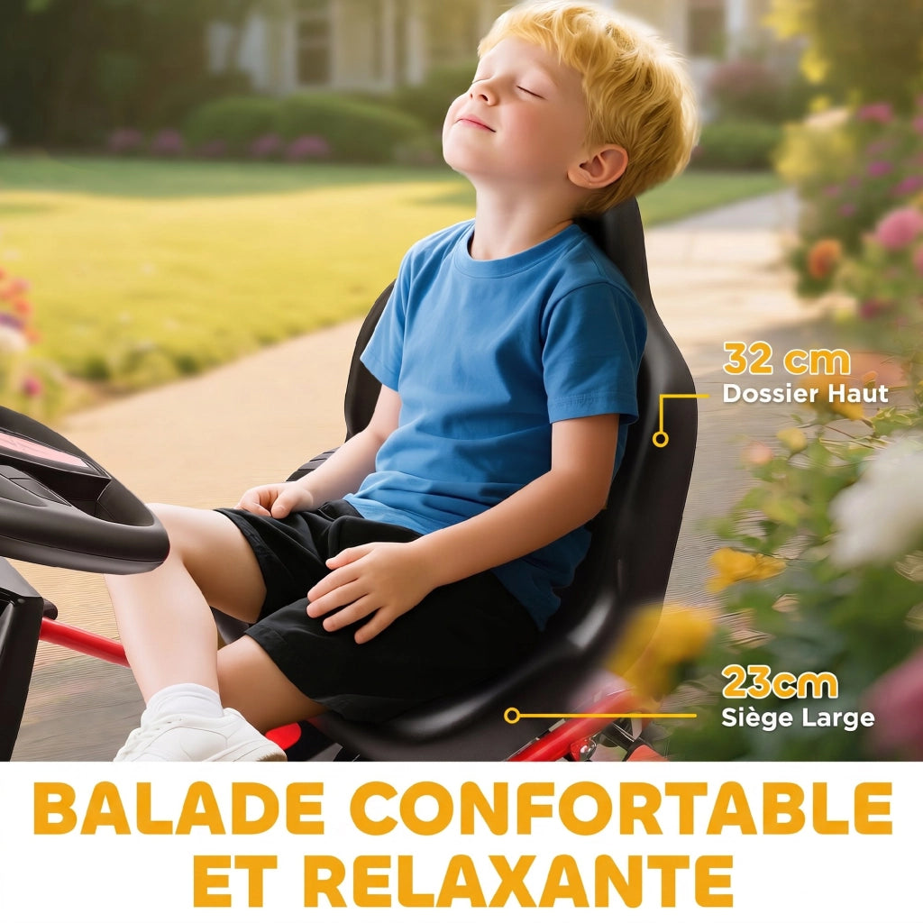 Go-kart a pedali per bambini 3-6 anni ¨C Xylo ¨C ruote EVA, freno, rosso