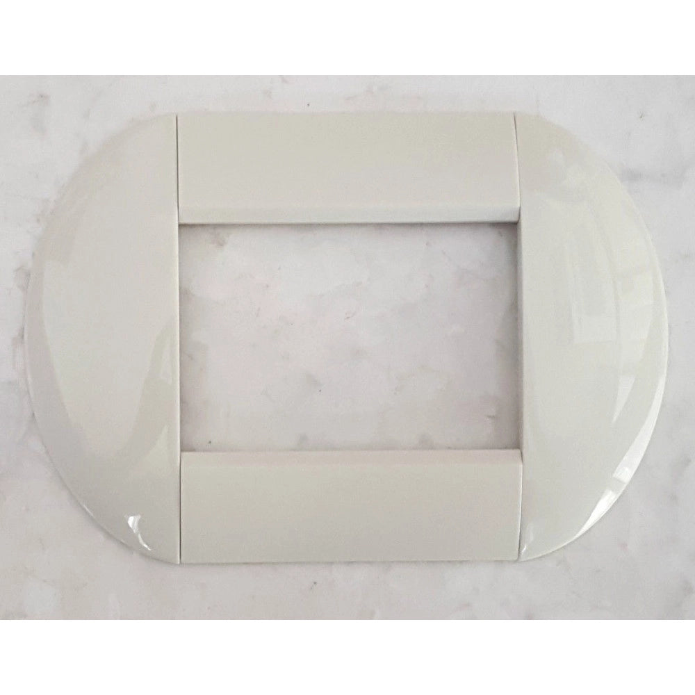 Trade Shop - Placca Placche Placchette Compatibili Living International Light Bombate Bticino - Bianco -7 Fori     -