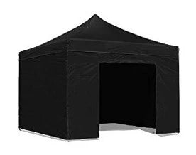 Telo laterale 3x2mt nero impermeabile con porta avvolgibile per gazebo richiudibile