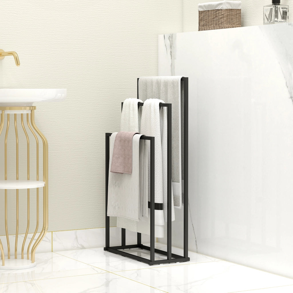 Porta asciugamani in acciaio con 3 stanghe ¨C zephmum ¨C 45x21.5x85 cm