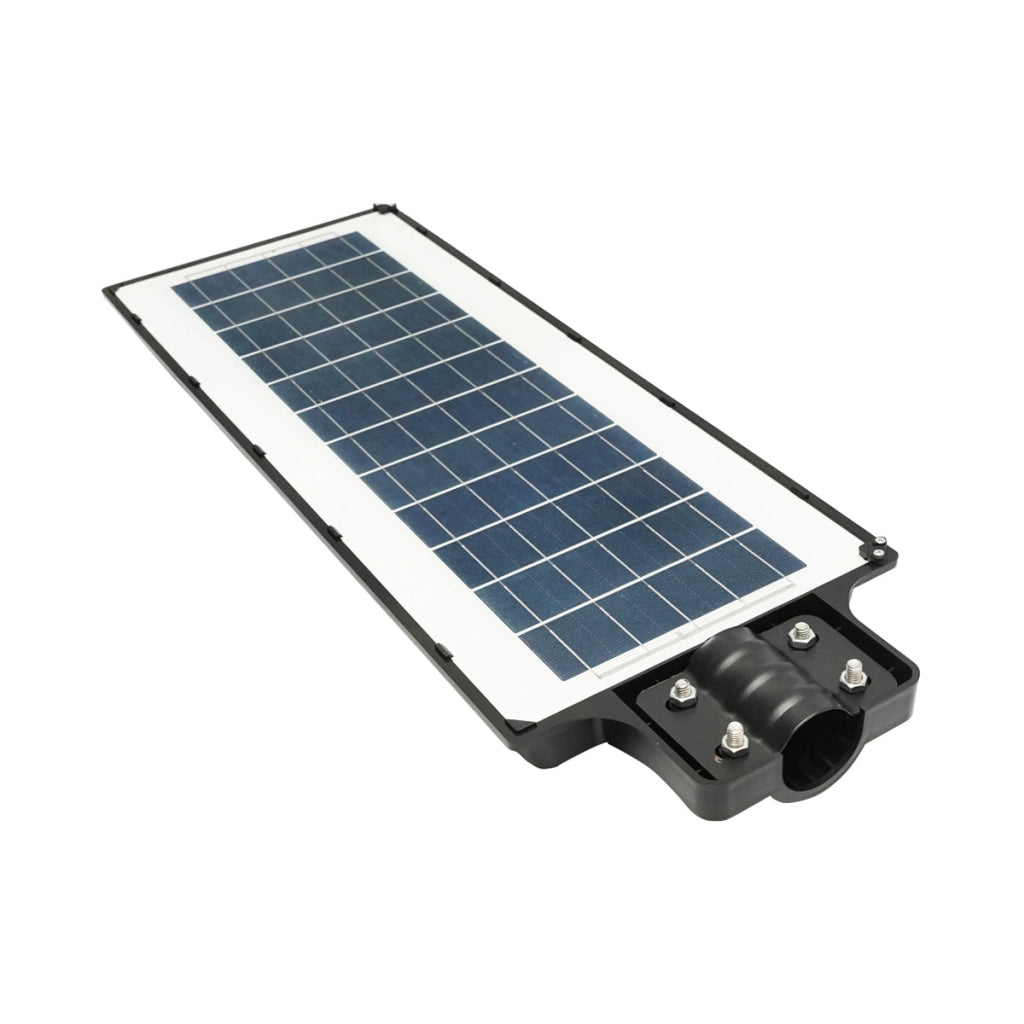 Lampada solare illuminazione stradale LED 200W, 6500K, IP65 luce fredda, sensore di movimento montaggio su palo