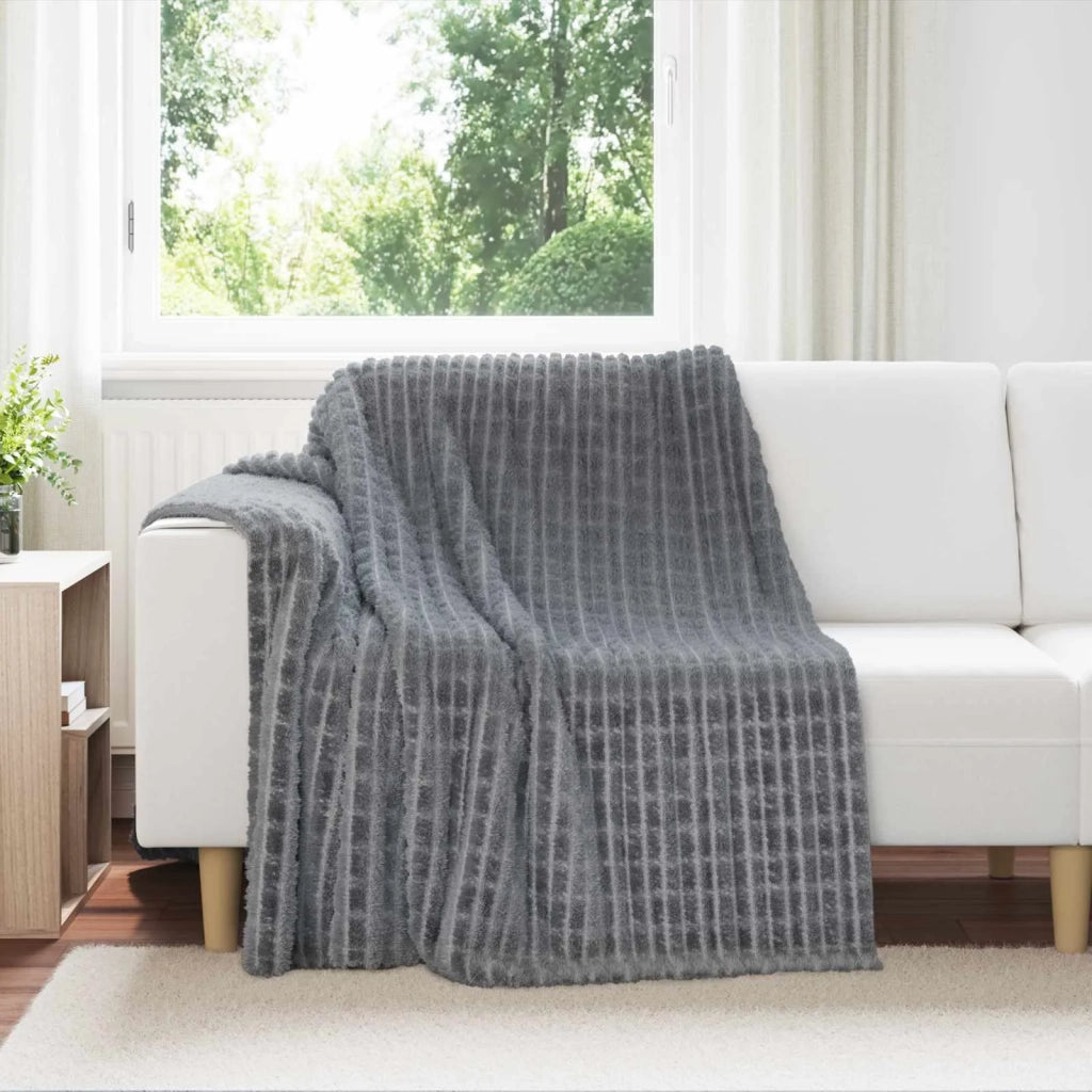 Coperte da Pile 6 pcs Grigio scuro 200 x 150 cm Panno